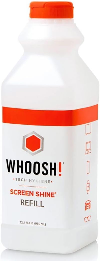 WHOOSH! Electronic Screen Cleaner Refill 32.1 fl oz | Screen Cleaning Liquid Refill designed for Pro Premium Screen Cleaner Eco-Friendly Safe Screen Cleaner Spray Refill for TVs Computer Monitors