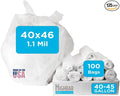 40-45 Gallon Trash Bags 1.1 Mil Thickness Clear Bags 45 Gallon Trash Bags Heavy Duty 40 x 46 100 Count Ideal for Janitorial Industrial Recycling