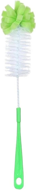 Long Handle Cup Brush Bottle Tea Scrubber 360 Cleaning Sponge Rotating(Green)
