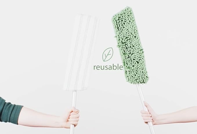 Fern 48 Floor Care Mop Kit – Microfiber Scrub Pad Chenille Sweeping Pad &amp 42 Felt Pads
