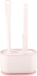 Toilet Brush Set Bathroom Accessories Toilet Bowl Cleaners Deep Cleansing Multifunctional Hanging Toilet Brush Set for Bathroom(Cherry Blossom Pink)