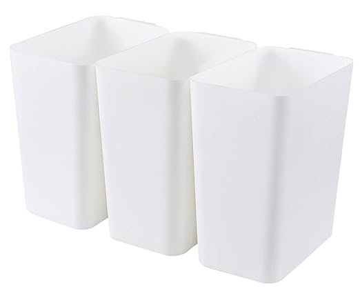 4.5 Gallon Plastic Waste Basket Small Deskside Wastebasket Trash Can for Office Bathroom Bedroom Kitchen 3 Packs
