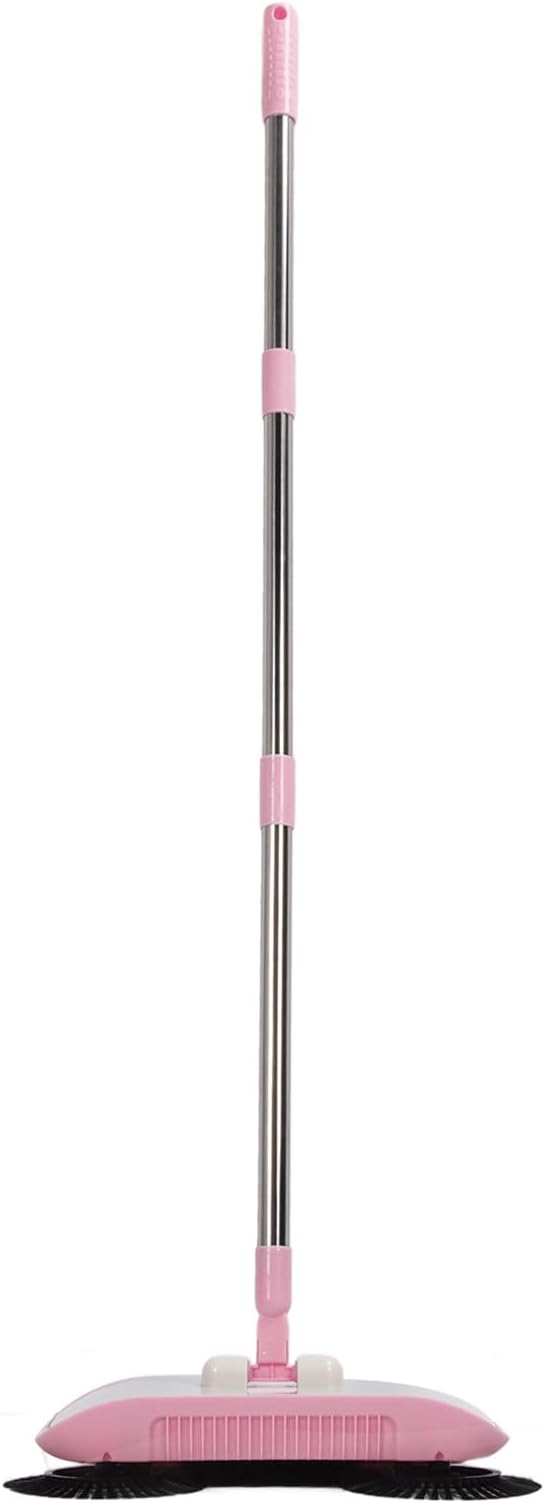 Fdit Heavy Duty Stainless Steel Floor Sweeper for Effective Dust Removal Suitable for Wooden Ceramic and Marble Floors UserFriendly Design (Pink)