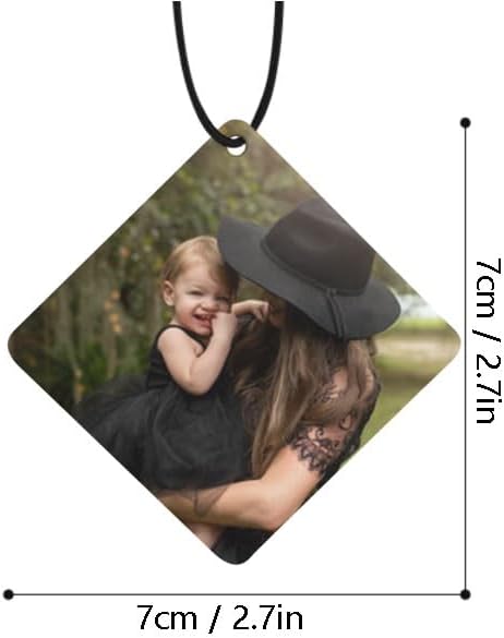 Personalized Air Freshener for Car - Double Sided Photo Custom Car Scents Air Freshener Gift for Valentine’s Day Birthday Ideal for Car Wardrobe Bathroom Hanging Ornaments (Rhombus 5pcs)