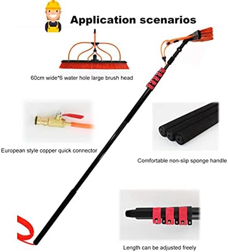 Window Cleaning Brush Window Cleaning Pole Window Cleaner Kit Water/Hose Fed Pole Photovoltaic and Solar Panels/Window Cleaning Pole