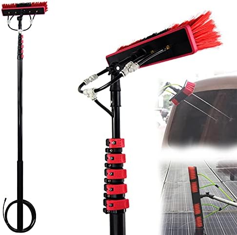 Glass Cleaning Brush Home Water Fed Telescopic Pole Kit Solar Panel Brush Rotating for Photovoltaic Panel3-11M Cleaning Photovoltaic and Solar Panels Water/Hose Fed Pole Window Cleaning Bru
