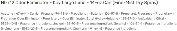 Generic NI-712 Odor Eliminator - Key Largo Lime - 14-oz Can (Fine-Mist Dry Spray) Clear