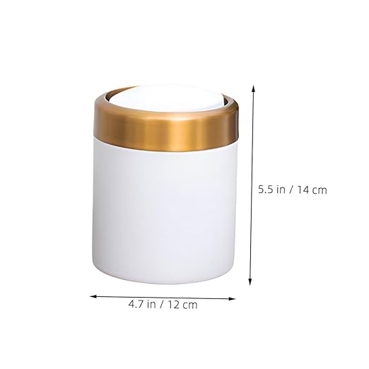 Homoyoyo Small Desk Trash Can with Lid Stainless Steel Mini Garbage Bin for Bathroom Bedroom Kitchen Round Compact Wastebasket with Flip Lid for and Storage