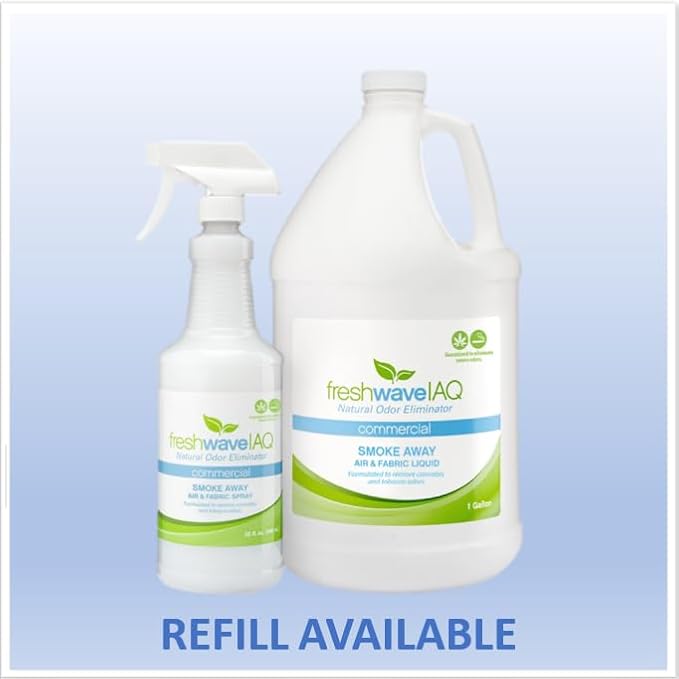 Fresh Wave IAQ Commercial Smoke Away Air &amp Fabric Spray 32 Fl. Oz. | Great for Strong Odors | Safer Natural Ingredients | Odor Eliminator for Home or Large Commercial Areas