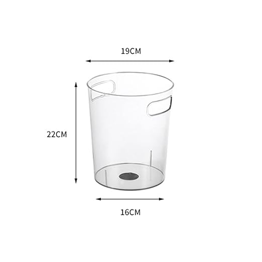 Clear Trash Can with Handles Plastic Waste Basket Wastebasket