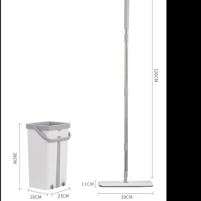 Flat mop Bucket Set no Need to wash by Hand Flat  Scraper and Music  Dry and Wet Dual-Purpose