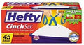 Hefty Cinch Sak Tall Kitchen &amp Trash Bags.9 Mil 13Gal White 45/Box 6 Boxes/Count
