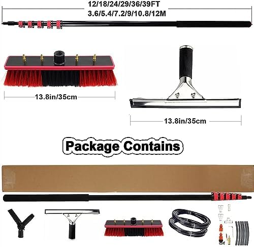 Glass Cleaning Brush Home Water Fed Telescopic Pole Kit Solar Panel Brush Rotating for Photovoltaic PanelWater Fed Pole Kit Window and Solar Cleaning Pole Water Fed Telescopic Brush Windo