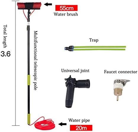 Window Cleaning Brush Window Cleaning Pole Telescopic Brush Car Wash for Motorhomes and Buses Suitable for Photovoltaic and Solar Panels Window Cleaning Head