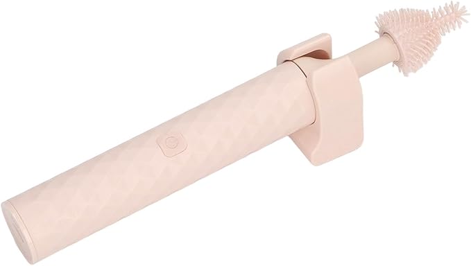Garosa Electric Bottle Brush Electric Cleaning Brush Set Bottle Brush Pacifier Brush Straw Brush Pacifier Cleaning 2 Speeds Rotating Silicone (Pink)