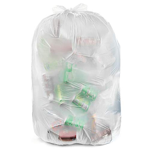 Ultrasac 55-60 Gallon 6.0 MIL Clear Heavy Duty Trash Bags - 39 x 58 - Pack of 15 - For Contractor Construction &amp IndustrialUL-39586CL