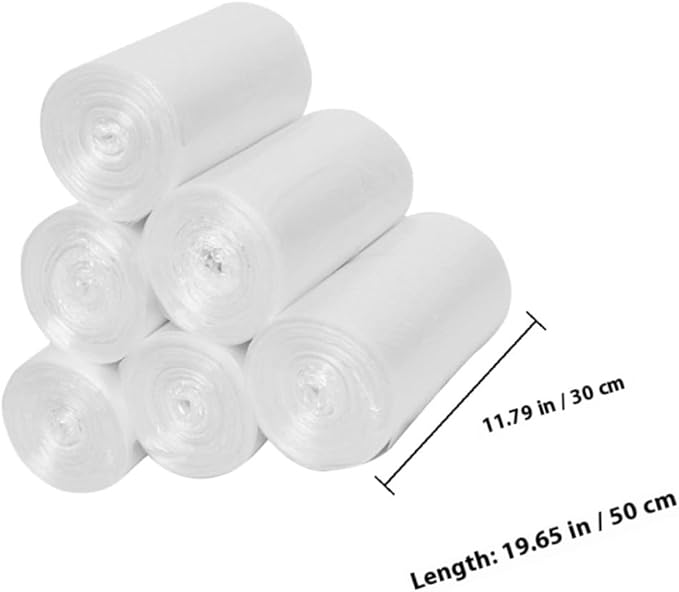 6 Rolls Thickened Plastic Trash Bags 45x50cm Small Garbage Bags for Bathroom and Kitchen Wastebaskets Disposable Leak-resistant Liners for Home Cleaning