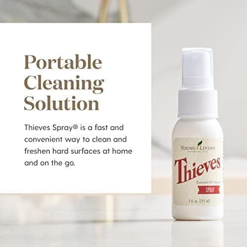 Young Living Thieves Spray | 1 oz | Portable Cleaner Spray Formulated with Water &amp Alcohol Ideal for Travel Essentials &amp Home Fits in Backpack Luggage or Purse | 3 Pack