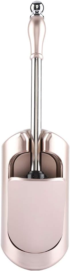 Toilet Bowl Brush and Holder - Stainless Steel Handle Toilet Brush - Household Brush - Tool Set - for HomeHotelBathroom (Rose Gold)