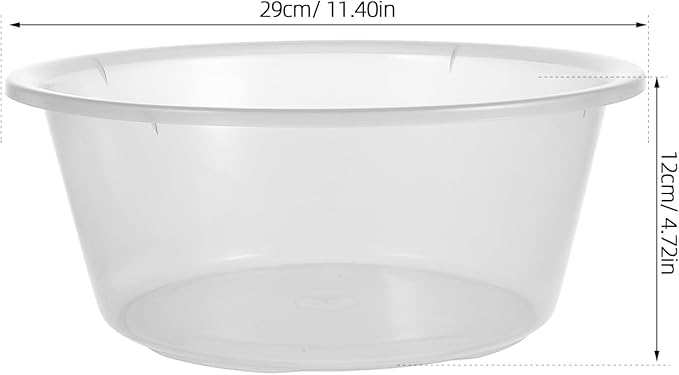 Transparent Foot Washing Basin Plastic Wash Tub 11.4 Inch Clear Basin for Home and Salon Foot Care and Face Cleaning