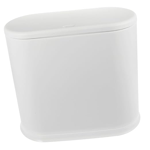Lid Trash Can for Bathroom Kitchen Office Farmhouse Style Wastebasket with Space Saving Design Versatile Garbage Bin for Bedroom and Craft Use