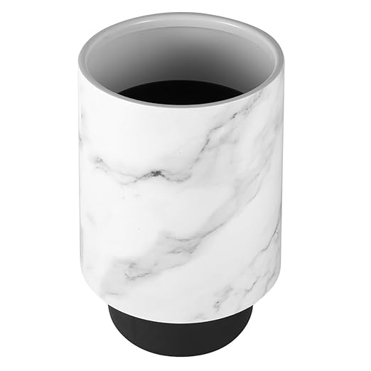 Marble Pattern Wastebasket Lidless Trash Can Opening Garbage Container for Bedroom Bathroom Kitchen Dormitory with Stable Structure and Modern Design
