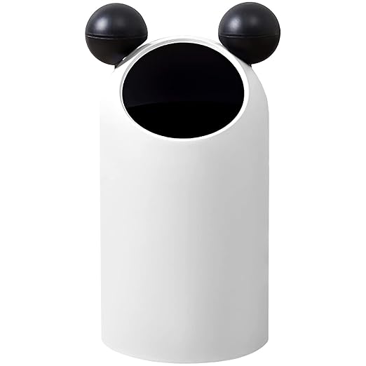 Cute Animal Ears Boys Girls Children Bedroom 3.7 Gallon Garbage Can I Kids Waste Basket Nursery Study Living Room Bathroom Designer Trash Bin for Home with Mouse Ears - 14L