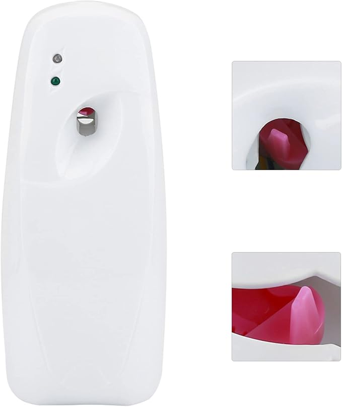 Automatic Air Freshener Dispenser 2 Pack White Home Indoor Wall Mounted Automatic Adjustable Air Freshener Fragrance Aerosol Spray Dispenser for Bathroom Public Restroom Hotel