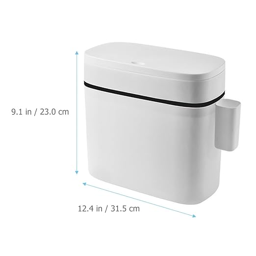 BESPORTBLE Bathroom Trash Can with Lid 10L Compact Kitchen and Toilet Garbage Bin with Storage Box Matte Finish Wastebasket for Home Organization