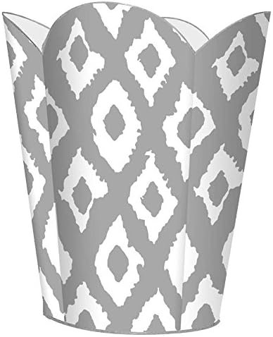 Marye-Kelley WB2850 - Grande Ikat Silver Wastepaper Basket