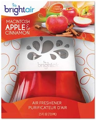 BRIGHT Air 900022CT Scented Oil Air Freshener Macintosh Apple and Cinnamon Red 2.5oz 6/Carton