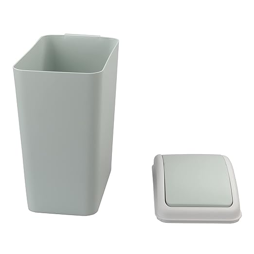 Kekow 4.5 Gallon Small Plastic Trash Can Swing Lid Waste Can Blue