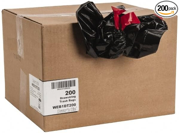 PRO SOURCE Black Drawstring Trash Bags: 1.2 mil thick 30 gallon (200 Pack)