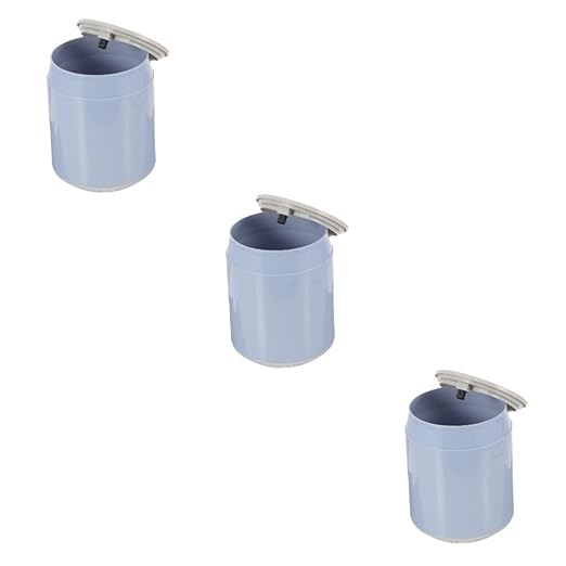 Cabilock 3pcs Mini Trash Can Lid Compact Desktop Wastebasket for Home Office Plastic Rubbish Bin Portable Tiny Trash Container for Indoor Use