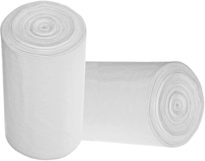 8 Gallon Medium Trash Bags White Kitchen Garbage Bags Plastic Wastebasket Trash Can Liners for Home and Office Bins 220 Count
