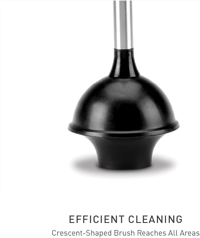 simplehuman Toilet Plunger and Caddy Stainless Steel Black