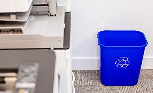 Rectangular 3.5 Gallon Commercial Office Trash and Recycling Combo Bins Wastebasket Deskside Bins for Office Kitchen Under Desk Under Sink (Trash and Recycling 3.5 Gallon)