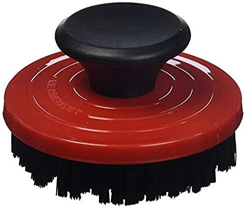 Le Creuset 2-Piece Cleaning Set Nylon Brush Kitchen Product 3.25 Cerise with Enameled Cast Iron 8.45 fl. oz. Cookware Cleaner
