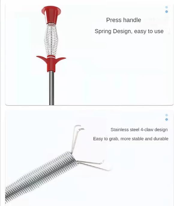 Kitchen Sink Cleaning Pipe Plunger and Sinks Sewer Toilet Unclogging With Grab Handle Factory Supply Four-jaw Pickup Unblocker (Dredge device 160cm)
