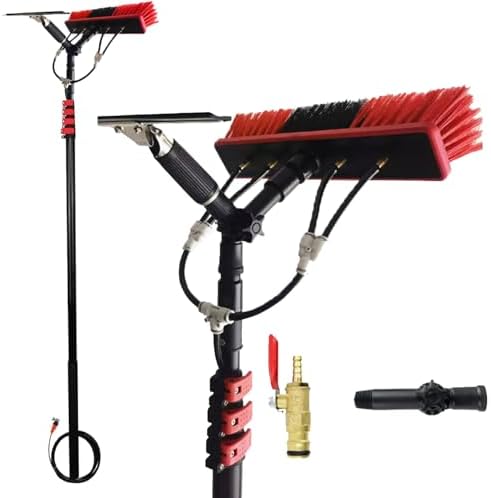 Water Supply Rod kit Glass Cleaning Tool Retractable Water Supply Rod for Cleaning Solar Panels and Window Glass Overhead Cleaning9M/30FT