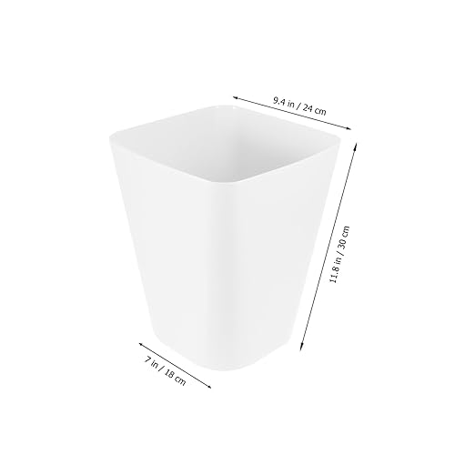 Square Plastic Trash Can Large Open Top Garbage Container for Home Office Bedroom Kitchen Bathroom Simple Style Wastebasket Bin for Household Use