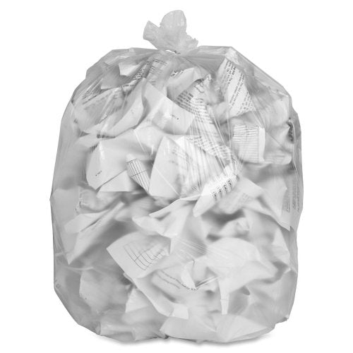 High-density Resin Trash Bags - 58 x 38 - 0.87 mil (22 Micron) Thickness - High Density - Resin - 200/Carton - Clear