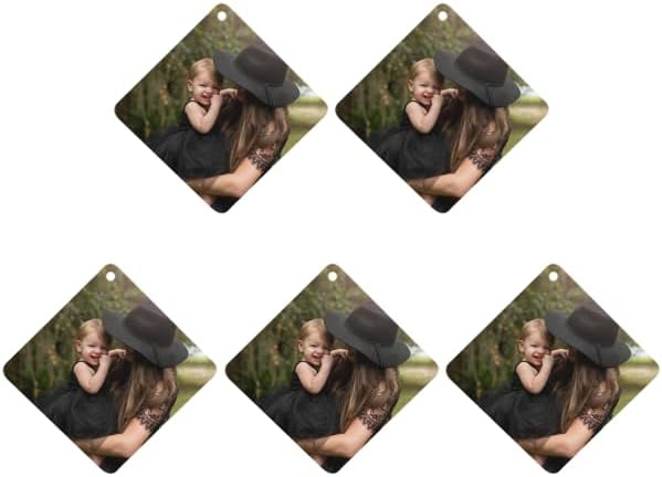 Personalized Air Freshener for Car - Double Sided Photo Custom Car Scents Air Freshener Gift for Valentine’s Day Birthday Ideal for Car Wardrobe Bathroom Hanging Ornaments (Rhombus 5pcs)