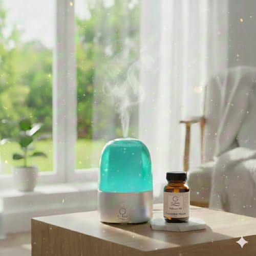 G’s Breeze Smart Diffuser with Refill – Bluetooth &amp Wi-Fi App Control Gradient LED Lighting Adjustable Scent Intensity Low Noise 24 Hour Aromatherapy Diffuser for Home &amp Office - Cucumber