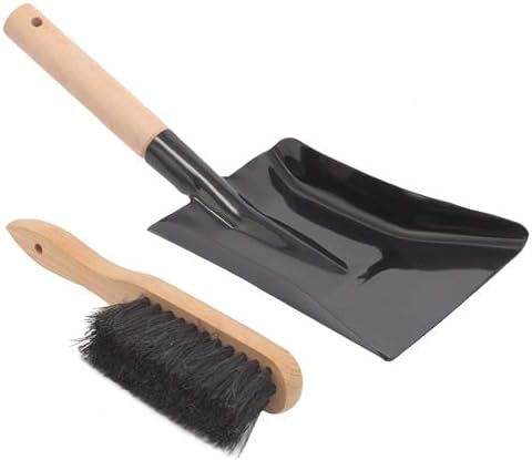 Coal Shovel and Hearth Brush Set Made of Natural Wood and Coco Bristles Hearth Tidy Set Fireplace Shovel and Brush Fireplace Tool Set Metal Brush Pan Set Fireplace Tools Firepit Tools
