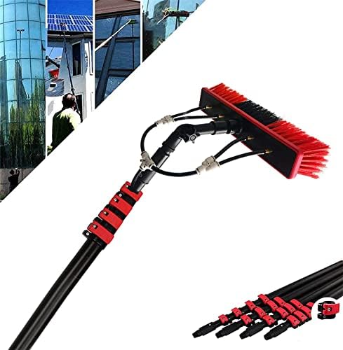 Glass Cleaning Brush Household Water Supply Telescopic Pole Kit Solar Panel Rotating Brush Solar Photovoltaic Panels20ft Telescopic Water Fed Window Cleaning Pole Kit High Reach E
