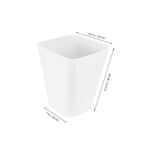 ABOOFAN Square Trash Can Home Office Bedroom Kitchen Easy Clean Plastic Waste Basket