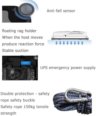 Square Robot Window Cleaner for Indoor and Outdoor Use Automatic Glass Cleaner for Home Use Dual Water Spray