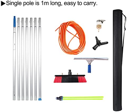 Glass Cleaning Brush Home Water Fed Telescopic Pole Kit Solar Panel Brush Rotating for Photovoltaic Panel3-12m Water Fed Window Cleaning Pole with Squeegee Solar Panel Cleaner Roof Brush Ex