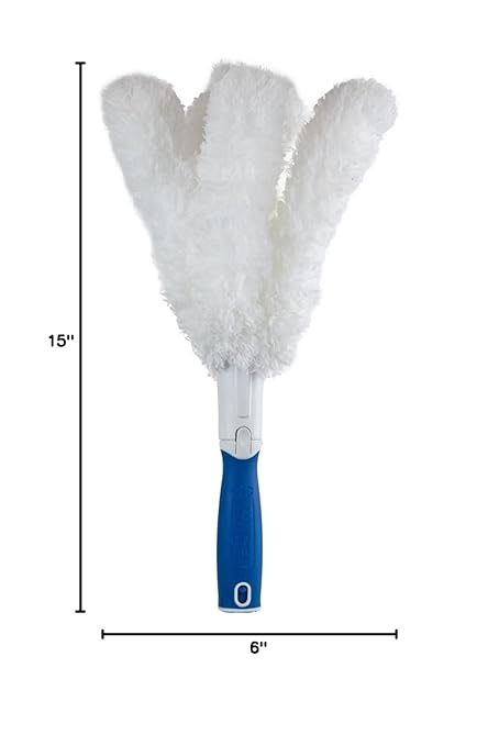 Unger Connect and Clean Microfiber Feather Duster for Household Cleaning and Dusting Cleans Fragile Objects Glassware Vases Picture Frames Machine Washable Compatible with Threaded Pole